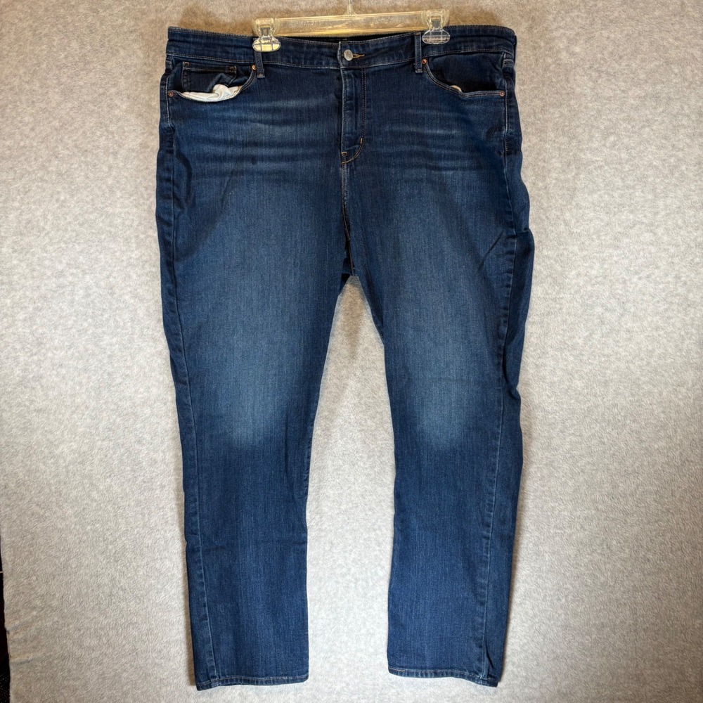 Signature Levi Strauss Straight Jeans‎ Womens 20W Dark Blue Good Stretch Denim